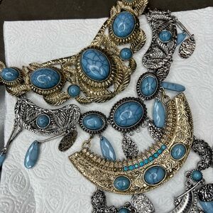 Blue Jewelled Neckpiece
